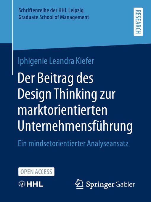 Title details for Der Beitrag des Design Thinking zur marktorientierten Unternehmensführung by Iphigenie Leandra Kiefer - Available